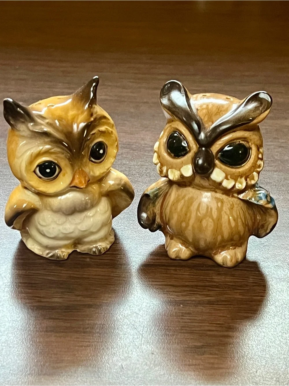 Vintage Ceramic Owl Salt and Pepper Shakers
